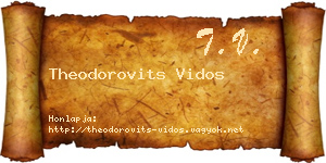 Theodorovits Vidos névjegykártya